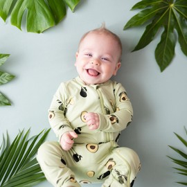 KYTE BABY Unisex Rayon Made From Bamboo Zippered Rompers (12-18 Months, Avocado)