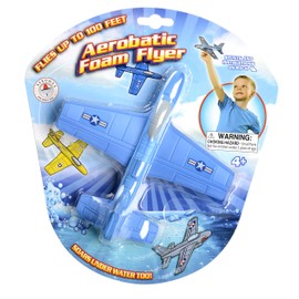 Aeromax Aerobatic Foam Flyer. Safe and soft for indoor & outdoor use. Soars underwater too!, Blue or Yellow (Colors may vary)