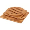 Alfto Hot Pads Trivet,Table Solid Bamboo Wood Trivets for Hot