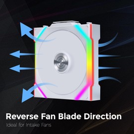 Lian Li UNI FAN SL Wireless PC Fan 120mm RGB – Reverse Blade Gaming PC Fan White | PWM Fan - 40 ARGB LEDs - up to 2,000 RPM - Slot-in System - High Airflow - Low Vibration - Quiet