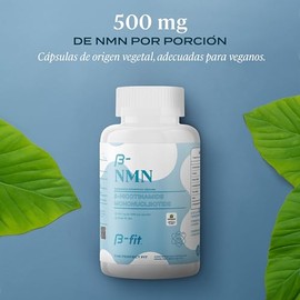 B-FIT NMN 500mg - B-Nicotinamide Mononucleotide - 90 Cápsulas Veganas - 3 Meses De Suministro - Suplemento Alimenticio