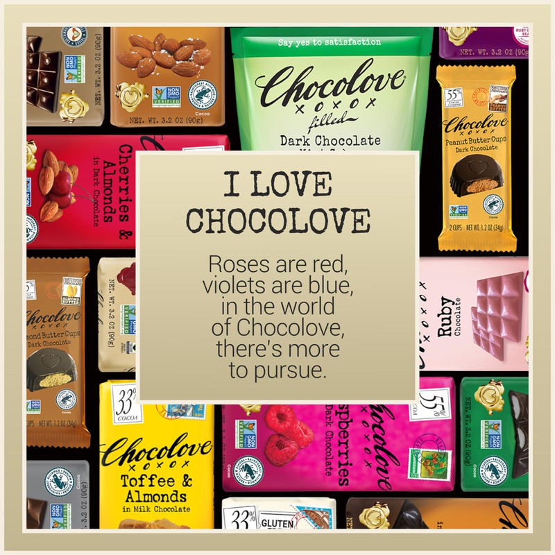 Chocolove Creamy Milk Chocolate Bars | 33% Cocoa | Crafted