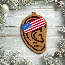 Animal Christmas Ornament 2 Layer 2024, Funny Wooden Hanging Xmas Tree Decoration, for Men Women, US President Ornaments