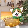 DROFELY 27”Christmas Corgi Lighted up Decoration for Indoor Display with