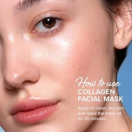 MAREE Mascarilla Facial de Colágeno con Ácido Hialurónico — Máscara Facial en Lámina para el Cuidado de la Piel — Extracto de Centella Asiática, Algas