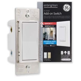 Enbrighten Add-On Switch QuickFit and SimpleWire, In-Wall Rocker Paddle, Z-Wave ZigBee Wireless Smart Lighting Controls, NOT A STANDALONE Switch, 46199 , White