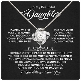 To My Daughter Necklace From Mom With Heartfelt Message & Elegant Box, Mother Daughter Necklace, Mother To Daughter Gifts From Mom, Birthday Gifts For Daughters Adult, Daughter Jewelry From Mom