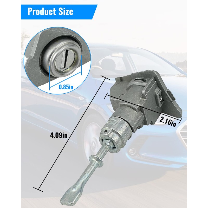 Front Door Lock Cylinder Set Kit with 2 Keys Fit
