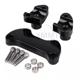 Unbranded Black 1 1/2" Handlebar Risers w/ Top Clamp For Harley 1" Bar Sportster 883 1200