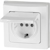 Flush-Mounted Socket IP44, All-in-One, Series C1 Matte White