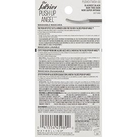 Maybelline New York The Falsies push Up Angel máscara para pestaña lavable, ayuda a levantar, 0.33 onzas líquidas, Blackest Black