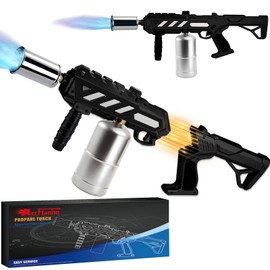 Drookaen AK Adjustable Propane Torch Gun – High-Temperature Flame Thrower for Soldering, Welding, Gardening, and Outdoor Cooking – Detachable Design, Easy to Use and Portable (Carbon Black)