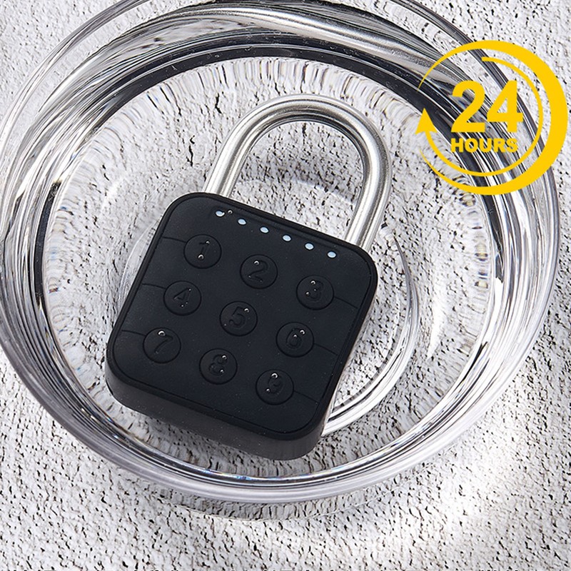 6 Digit Password Lock Electronic Combination Lock IP67 Waterproof Padlock