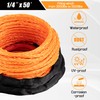 1/4" x 50ft Synthetic Winch Rope Kit with Protective Sleeve+Winch