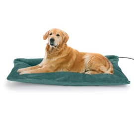 Petace Outdoor Heated Dog Bed, Soft Pet Heating Pad with Steel-Wrapped Cord, Outside Pet Warmer for Feral Cats and Dogs, 35.4" x 23.6", 80 Watts