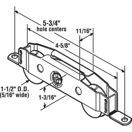 Prime-Line Products D 1910 Sliding Door Tandem Roller Assembly, 1-1/2-Inch Ball Bearing, Stainless