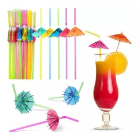 KFMX Desechables Popotes Para Fiestas Hawaianas 12 Unidades