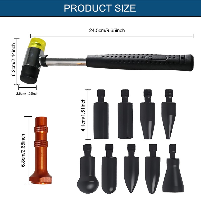 KAERKA Dent Repair Tool Kit, Contains 1PCS Rubber Hammer and