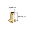 uxcell Hollow Rivet,3mm x 6mm Through Hole Copper Hollow Rivets