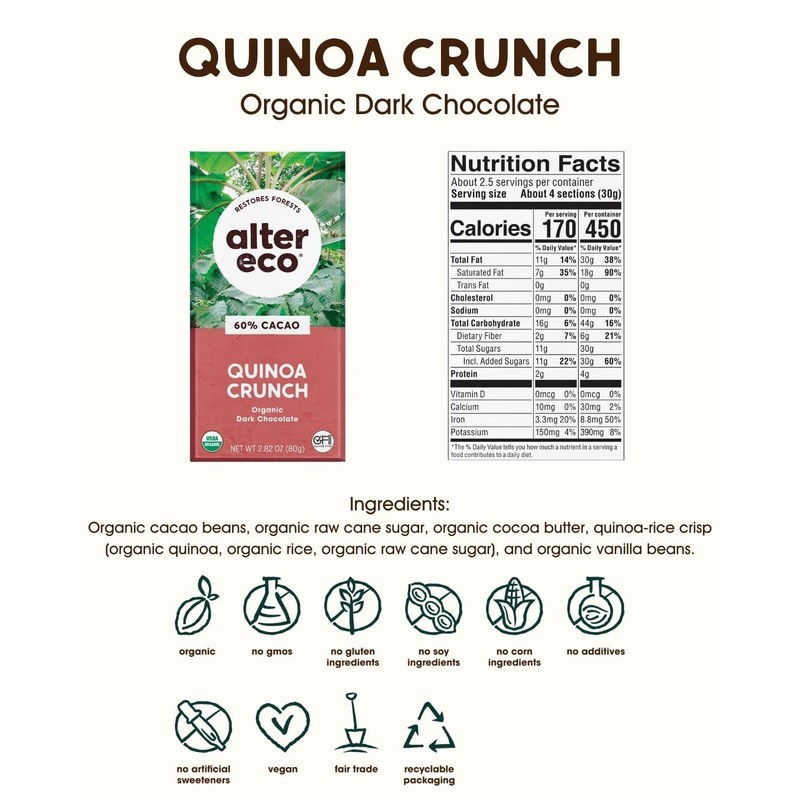 Alter Eco | Dark Chocolate Bars | Pure Dark Cocoa,