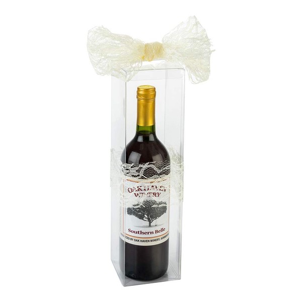 Restaurantware Vino Vision 3.4 x 12.6 Inch Wine Gift Boxes 100 Disposable Wine Boxes For Gifts - Pop and Lock Bottom For Birthday Parties Weddings Or Anniversaries Clear Plastic Bottle Boxes