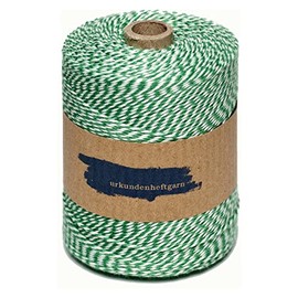 Document Stapling Thread in Green/White Saxony Approx. 360 m per Roll Document Yarn Filing Yarn Notary Cord
