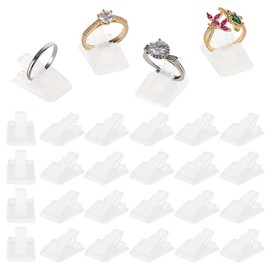 PH PandaHall 36pcs Clear Plastic Ring Holder Small Jewelry Display Stand Transparent Single Finger Ring Support Ring Display for Engagement Wedding Rings Jewelry Store Vendors Bedroom