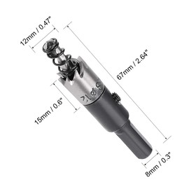uxcell 12mm HSS Drill Bit Hole Saw Cutter for Metal Alloy Wood