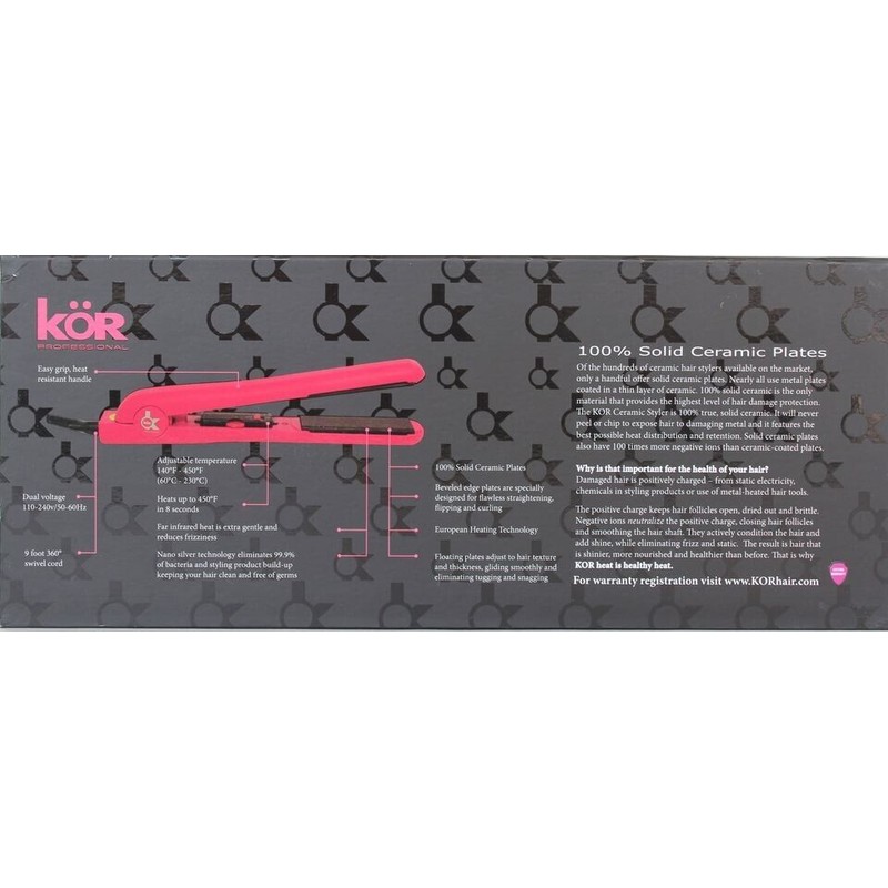 KOR Professional HSK #69 PINK CERAMIC HAIR STYLER 1.25" HAIR