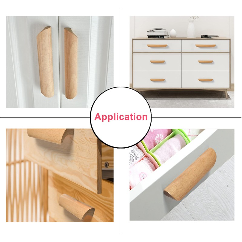 binifiMux 5” Wood Pulls, Wood Handles, Drawer Pulls, Wardrobe Pulls,