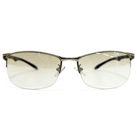 MERRY PLEASURE 12077 Date Glasses, Sunglasses, Little Evil, Oraora, Strong Face, Light Color, Light Color Lens, Color Lens Sunglasses, Men's, Women's, UV Protection, Silver.Mat x Clearar.Half.Milror