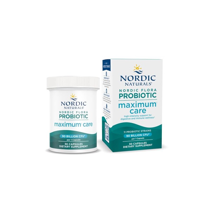 Nordic Flora Probiótico Máximo Cuidado, Inmune + Digestivo, Vegano, 30