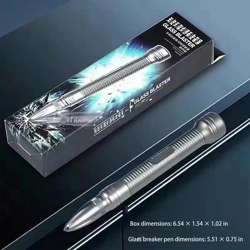 Tungsten Steel Glass Breaker Pen – Multi-Functional Tool for Emergency