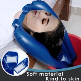 Portable Shampoo Bowl for Home, Beside Hair Washing Basin for Disabled, Hair Washing Tray for Sink at Home, Portable Sink for Wheelchair Elderly Bedridden Washing Hair No Bending Down (Blue)