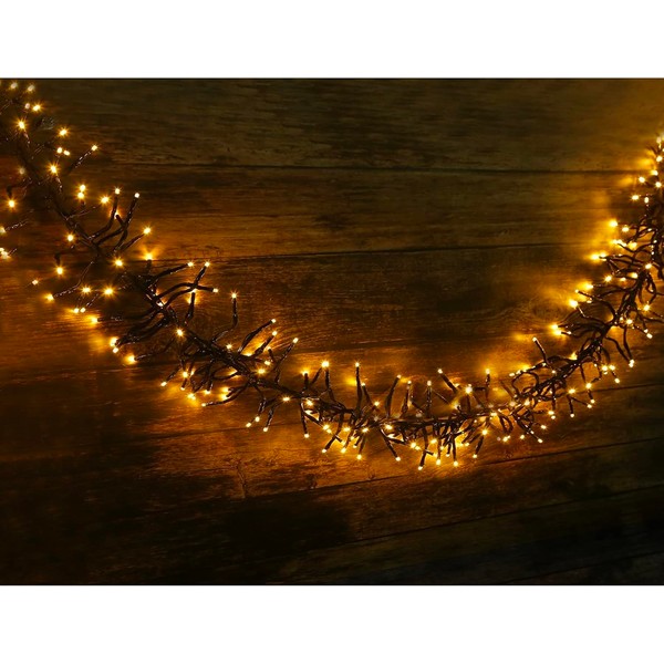 LED Cluster Lights, 400 LED Warm White Christmas Lights, 19.56FT