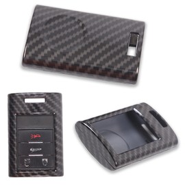 Carbon Fiber Style Smart Key Fob Cover Case, Exact Fit Key Fob Shell Cover Compatible with Chevy Corvette C7, ABS Material, Set of 1 Key Cover Pocket