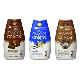 SweetLeaf Sweet Drops Flavored Stevia Sweetener 3 Flavor Variety Bundle, 1 Ea: Chocolate, Coconut, Vanilla