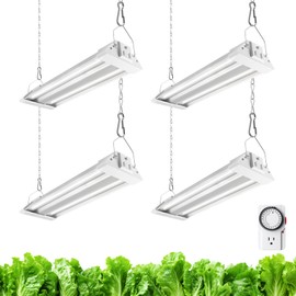 Barrina TX18 1FT LED Grow Light, 72W(4 x 18W, 360W Equivalent), High PPFD, 5000K Full Spectrum, Hanging Grow Light from Seed to Flower with On/Off Switch, Mechanical Timer, Linkable, 4 Packs