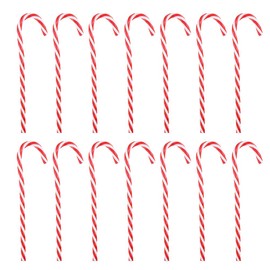 Happyyami 28pcs Christmas Candy Cane Red and White Acrylic Crutch Pendant Xmas Tree Hanging Ornaments for Holiday Indoor Outdoor House Decoration 15cm
