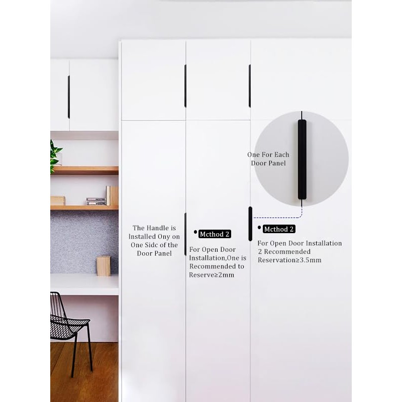 Satanga Edge Black Finger Pull for cabinets Kitchen Concealed Drawer