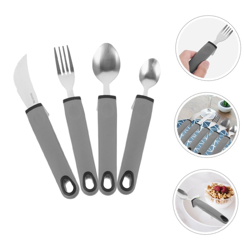 Ipetboom 1 Set Adaptive Tableware for Elderly Portable Slip Utensils