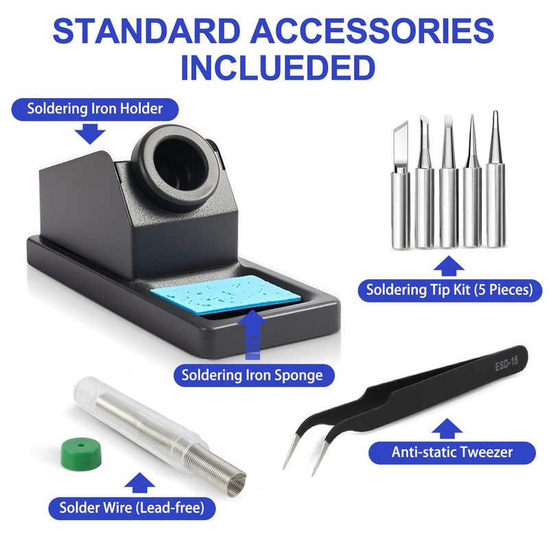 FEITA 936D Digital Soldering Station, 60 Watt Equivalent with Auto