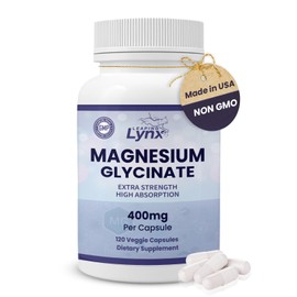Super Supplement Purified Magnesium Glycinate 400 mg, [120 ct] Maximum Absorption Chelated & Magnesium, Non-GMO, 2 Month Supply