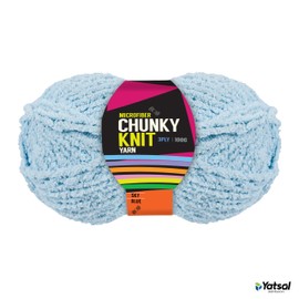 Yatsal Microfibre 3-Ply Chunky Knitting Yarn 100 g, Sky Blue