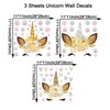 Maydahui 3 Sheets Unicorn Wall Decals 11inch Gold Flowers Wall