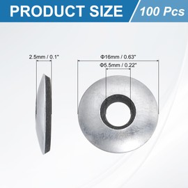 uxcell 100Pcs 7/32" x 5/8" Sealing Washers, 304 Stainless Steel Zinc-Plated EPDM Bonded Neoprene Rubber Washers for Screws Bolts, Silver&Black