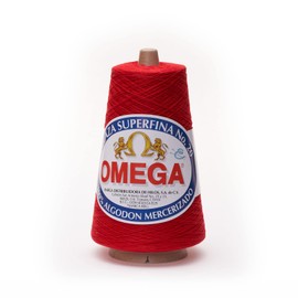SUPERFINA NO.20 [240grs] by Omega - 100% Mercerized Cotton Yarn Ideal for Fine Crochet - Color: 19 - Red 546