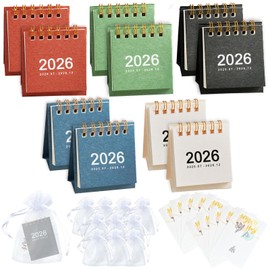 2026 Mini Desk Calendars 20 Pack with Gift Bags &Cards, Small Desktop Calendar 2026 Gifts Bulk for Home Team Friends Family Party, Christmas Gifts, Coworker Gifts, Employee Appreciation Gifts