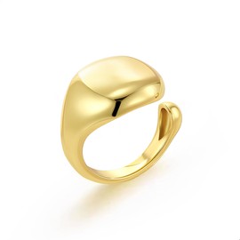 ALEXCRAFT Chunky Rings Gold Silver 925 Adjustable Waterproof Ladies for Women Girlfriend Promise Ring Jewellery Mum