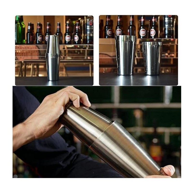 COCKTAIL7 Boston Shaker Set Tin on Tin Cocktail Set Non-Weighted